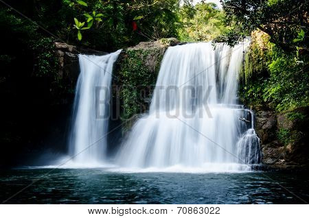 Deep forest waterfall at Good island Thailand