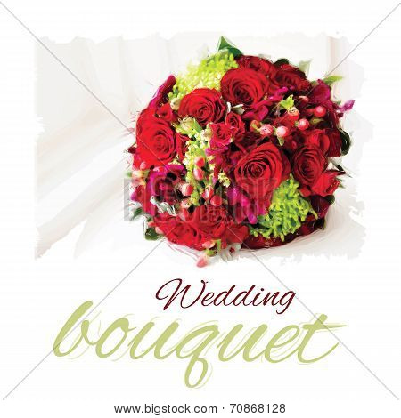 Vector wedding bouquet