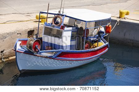 Fishing Boat At Kissamos Port In Crete. Greece