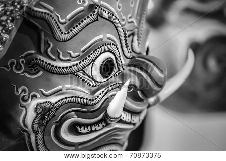 Hua Khon (Thai Traditional Mask) Used in Khon - Thai traditional dance of the Ramayana Saga