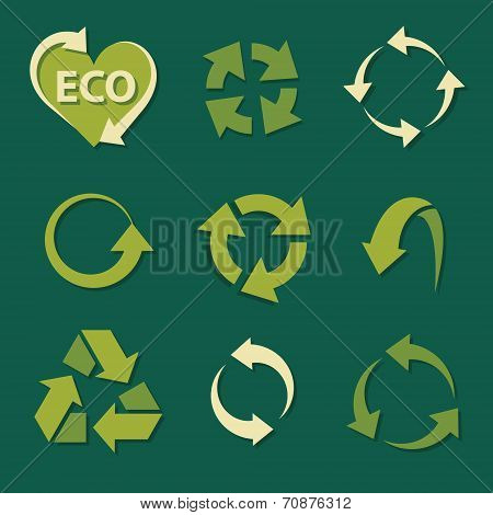 Recycling icons set