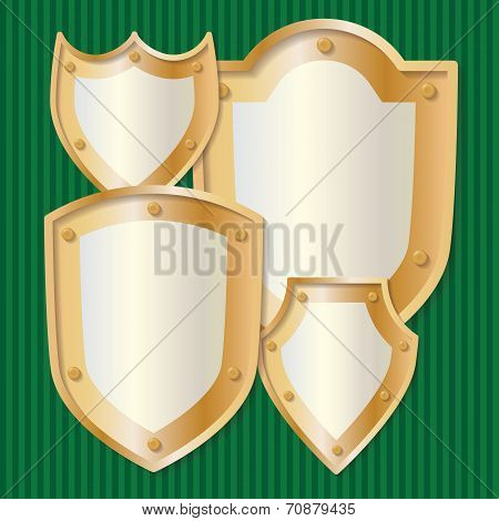 Shield with rivets set
