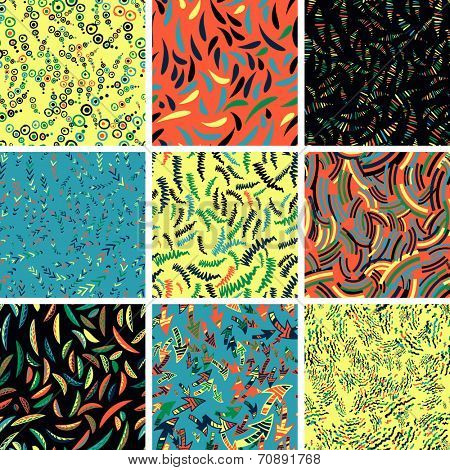 Funky seamless pattern set
