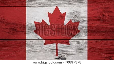 Wooden Canadian Flag