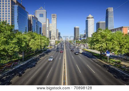 Beijing, China cityscape in the CBD.