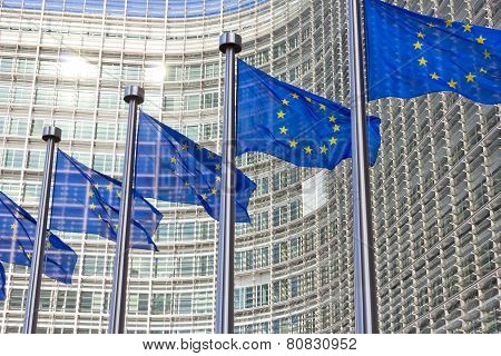 Flags Eu Commission Building