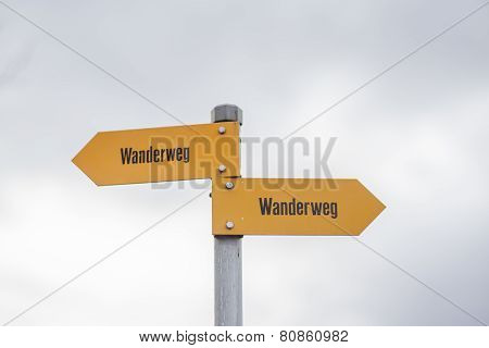 Sign Post Of Swiss Alps