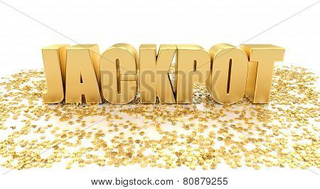 Jackpot With Stars On White Background - High Quality 3D Render