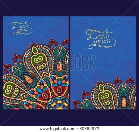 decorative label card for vintage design, ethnic pattern