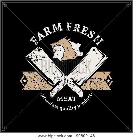 Retro Styled Butchery Logo Label Template