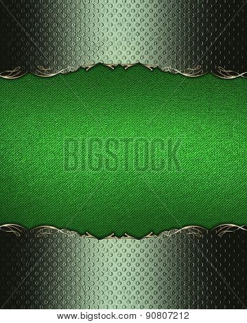 Green Nameplate With Grunge Edges. Design Template. Design Site