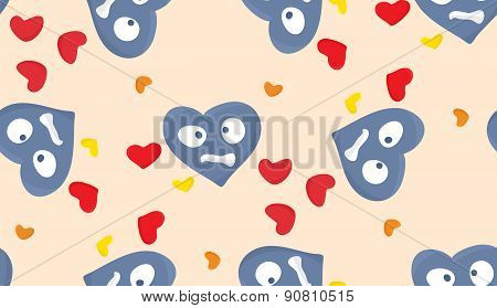 Blue Miserable Heart Pattern
