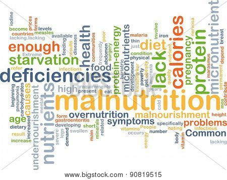Background concept wordcloud illustration of malnutrition