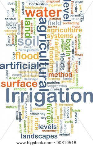 Background concept wordcloud illustration of irrigation