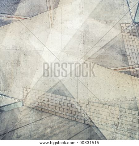 Abstract multi exposure background. Architectural details.