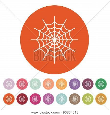 The Spiderweb Icon. Web Symbol. Flat