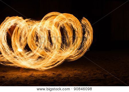 Man Fire Show on the beach