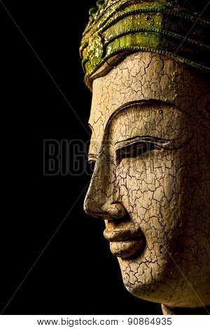 Buddha Portrait On Black Background