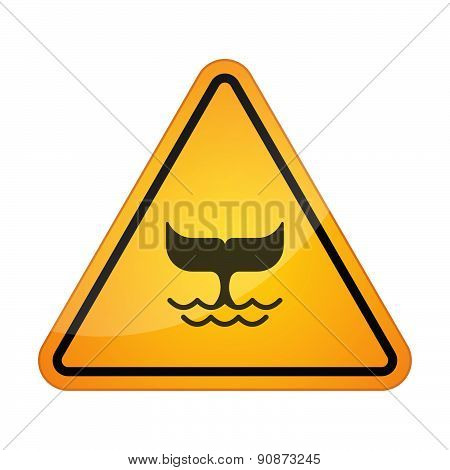 Danger Signal Icon With A Whale Tail