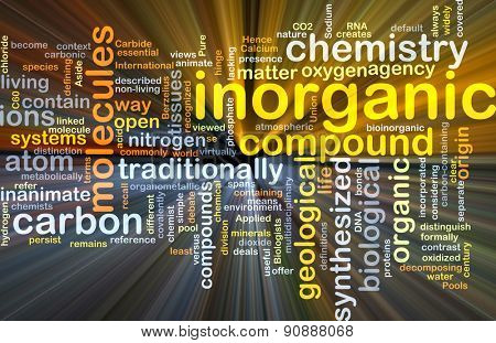 Background concept wordcloud illustration of inorganic glowing light
