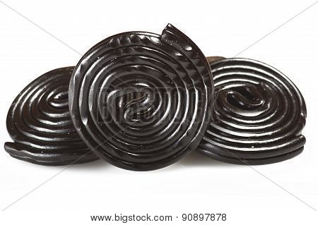 Licorice wheels candies