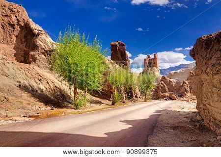 Ruins At Basgo Monastery