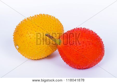 Southeast Asian fruit commonly know as Gac Baby Jackruit Spiny Bitter Gourd Sweet Grourd or Cochinchin Gourd. Very delicious and medicinal properties