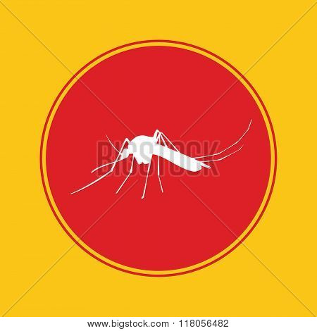 mosquito icon with red danger alert