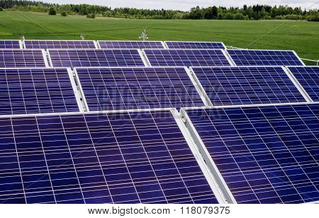 surface of the a solar panel on field