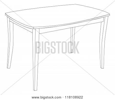 Wooden And Simple Table