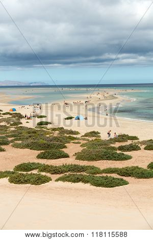 The Famous Lagoon In Risco El Paso At Playas De Sotavento Fuerteventura