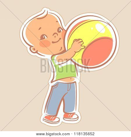 Boy playing with  ball