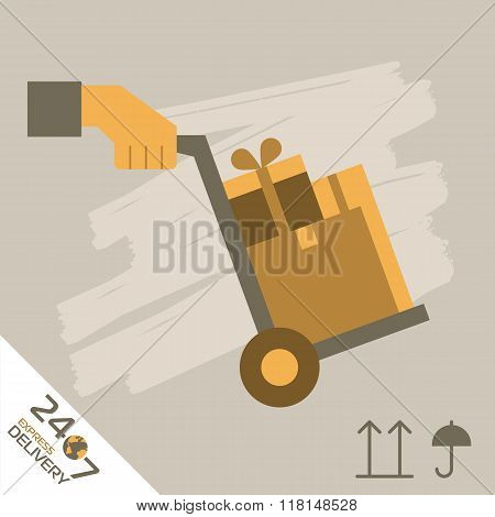 Express delivery icon. Cargo delivery. Express delivery package. Post service, order. Symbol of express delivery. Express delivery vector icon. Delivery goods, shipping service. Express delivery sign. Express delivery illustration. Delivery service icon.