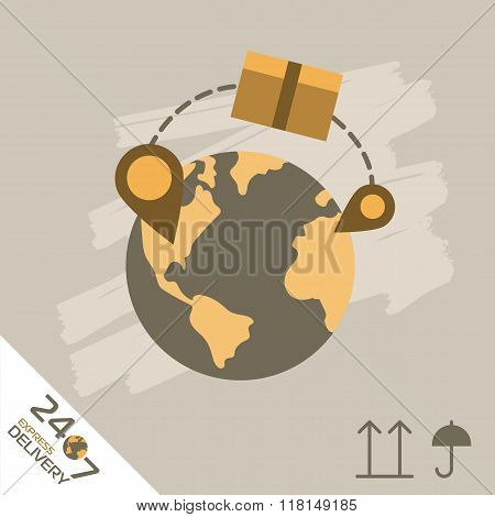 Express delivery icon. Cargo delivery. Express delivery package. Post service, order. Symbol of express delivery. Express delivery vector icon. Delivery goods, shipping service. Express delivery sign. Express delivery illustration. Delivery service icon.