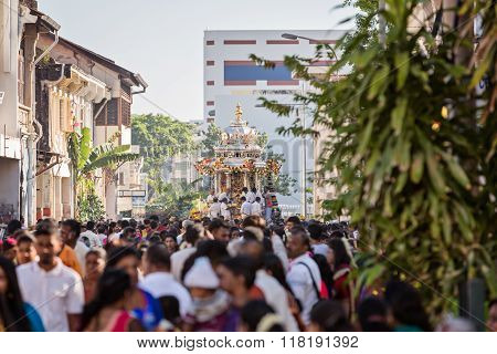 Georgetown, Penang, Malaysia - January 23, 2016 : Hindu Devotee Taking Part In The Thaipusam Festiva