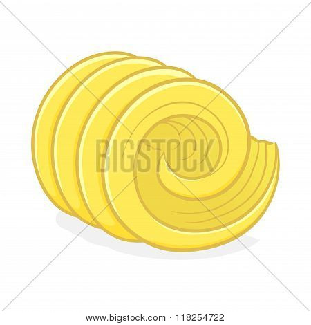 Vector Illustration Of A Butter Curl