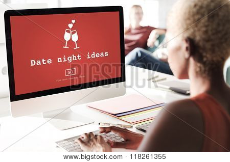 Date Night Ideas Valentine Romance Heart Dating Concept