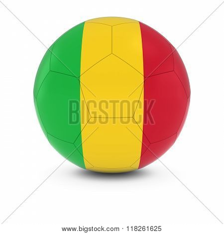 Mali Football - Malian Flag on Soccer Ball - 3D Illustration