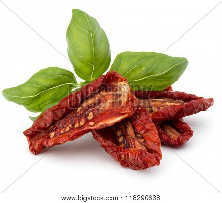 Dried tomatoes isolated on white background cutout