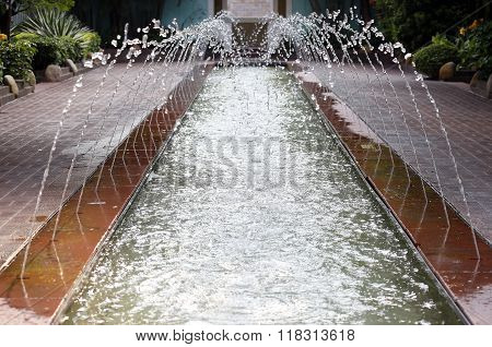 Fountains In The Park Of Macau
