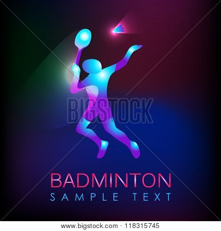 Abstract silhouette of a badminton player