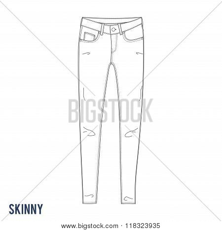skinny jeans vector