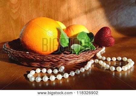 Fruit On Wicker A Plate
