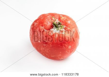Frozen Tomato Isolated On White Background