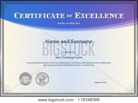 Certificate Template In Vector For Achievement Graduation Completion