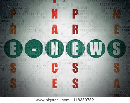 News concept: E-news in Crossword Puzzle