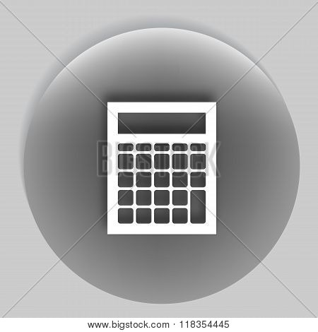 Flat Paper Cut Style Icon Of Calculator