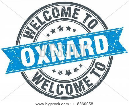 welcome to Oxnard blue round vintage stamp