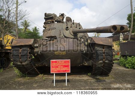 The American tank M48 in the Museum of Hue city, Vietnam