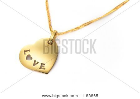 Guld hjerte vedhæng Valentinsdag
